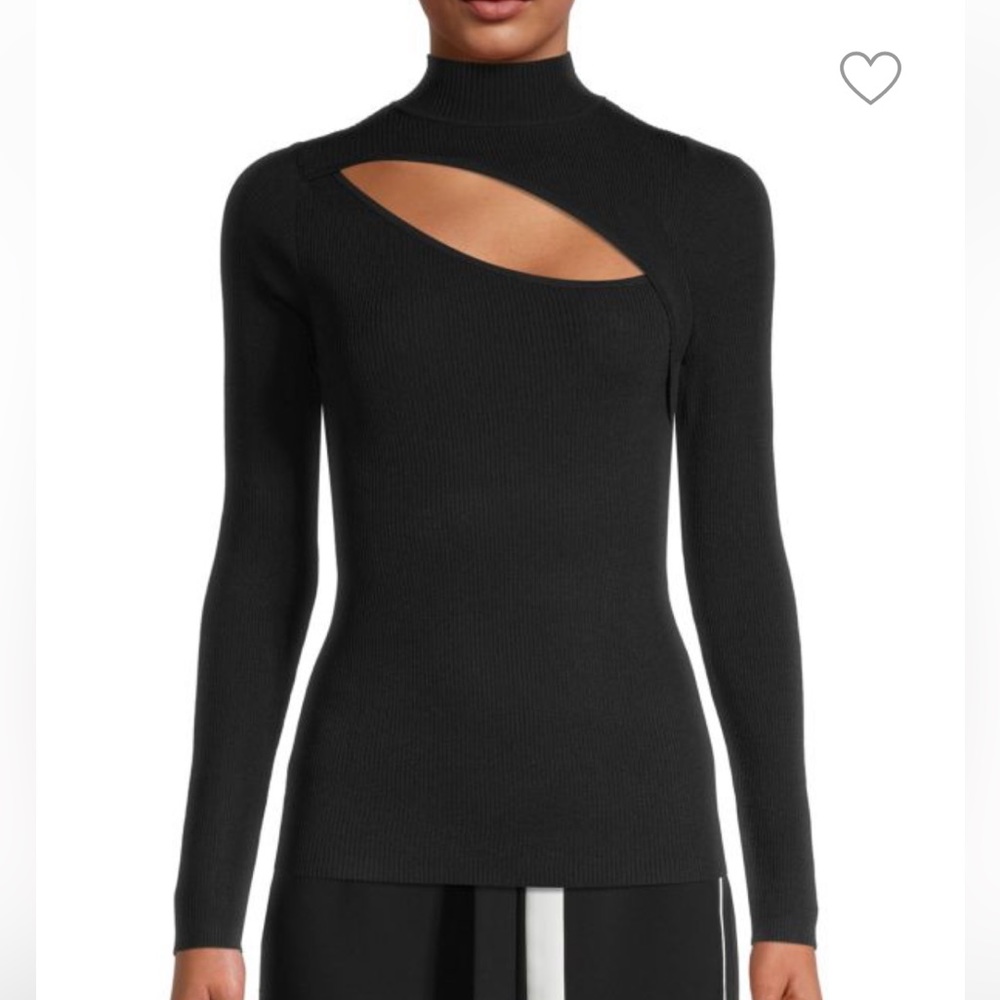 Lea & Viola Front Cutout Sweater